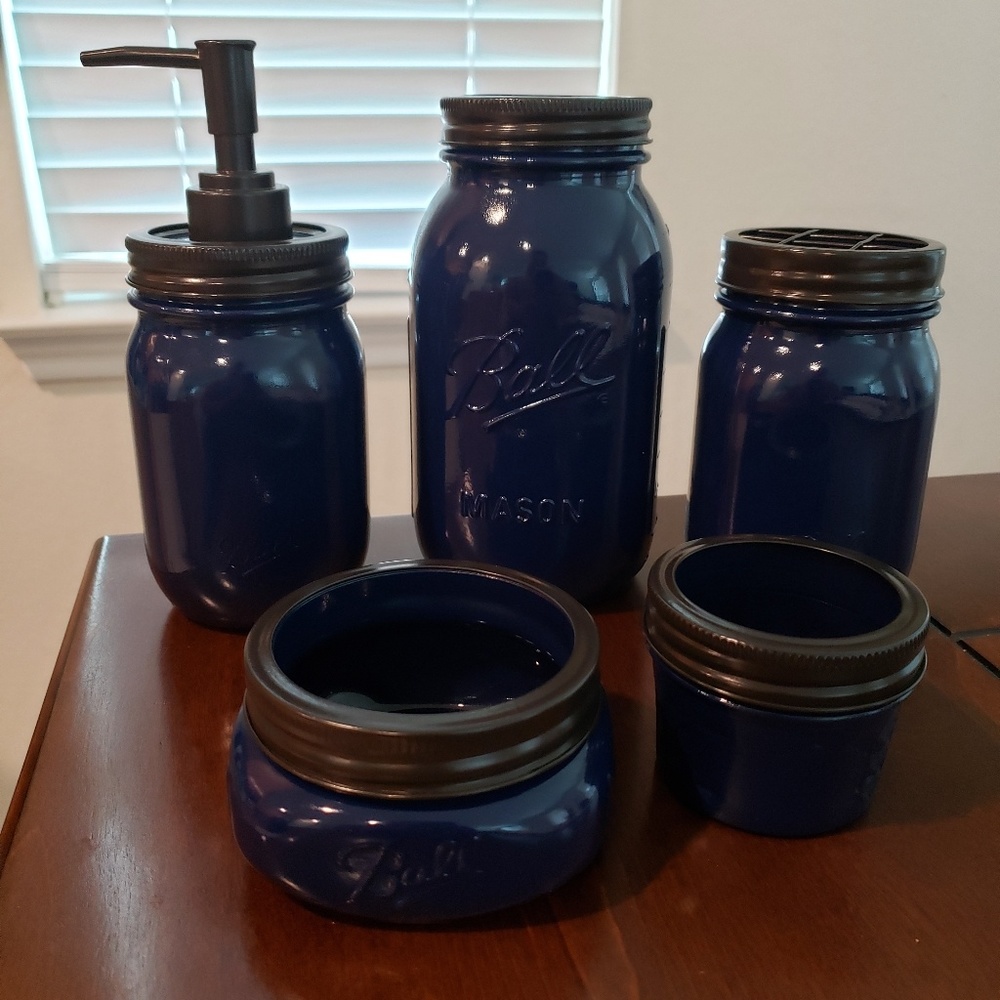 New bathroom mason jar decor